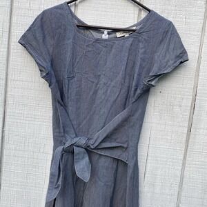 Shabby Apple Blue White Striped Shortsleeved Aline Dress Summer Size‎ 8